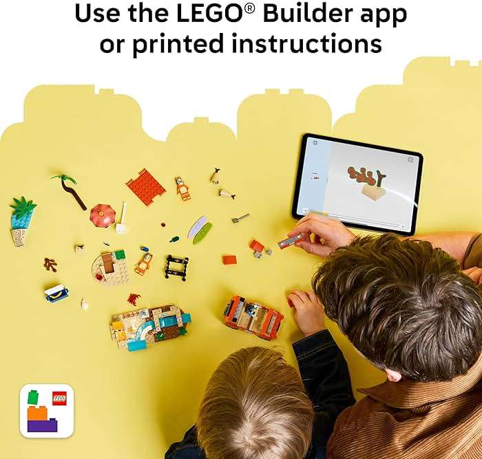 LEGO Bluey: Bluey’s Beach & Family Car Trip - Toddler Learning Toy for Kids 4+ - Includes Bluey, Bingo, and Mum Minifigures - Birthday Gift for Boys and Girls, Ages 4+ - 11202 - Image 4