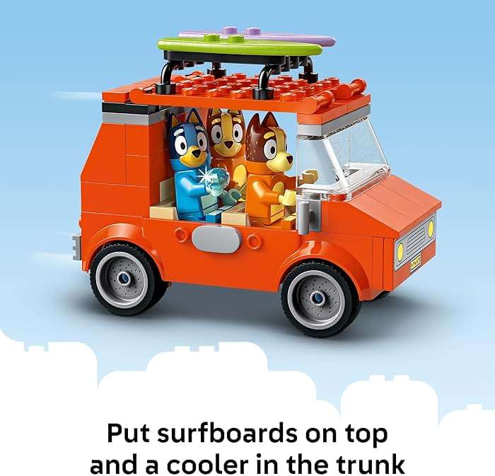LEGO Bluey: Bluey’s Beach & Family Car Trip - Toddler Learning Toy for Kids 4+ - Includes Bluey, Bingo, and Mum Minifigures - Birthday Gift for Boys and Girls, Ages 4+ - 11202 - Image 5
