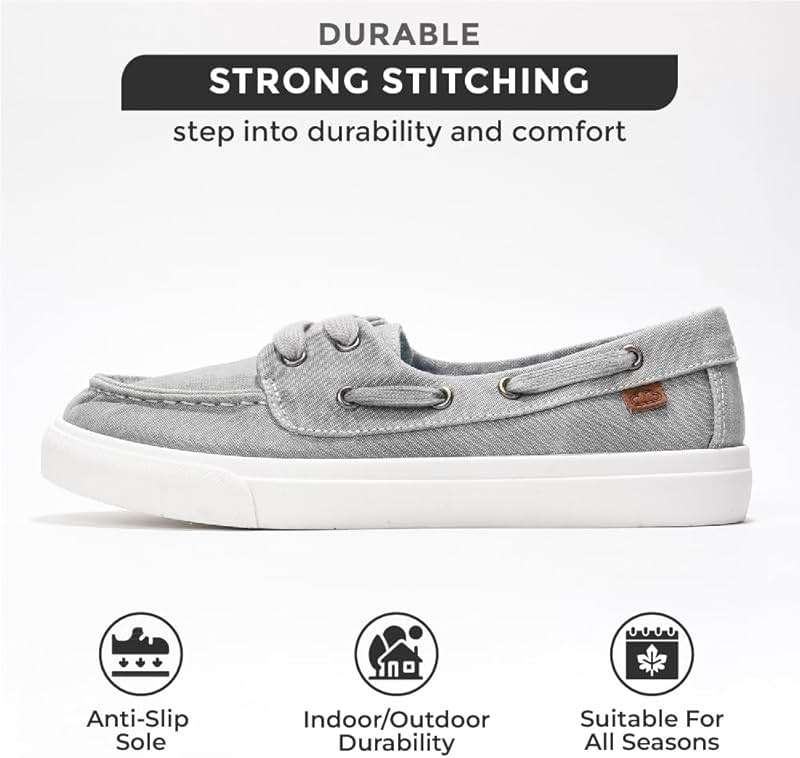 Project Cloud Sneakers for Women - Memory Foam Spring Shoes for Women Footwear - Slip-On Boat Shoes - Non Slip Fashion Sneakers - Lightweight Loafers (Seasalt, Gray, 8.5) - Image 3