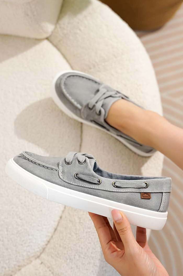 Project Cloud Sneakers for Women - Memory Foam Spring Shoes for Women Footwear - Slip-On Boat Shoes - Non Slip Fashion Sneakers - Lightweight Loafers (Seasalt, Gray, 8.5) - Image 5