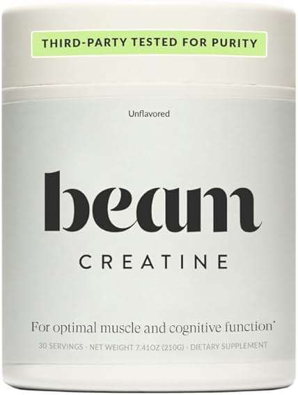 BEAM Creatine Monohydrate Powder – 5g Micronized Creatine Monohydrate, Third Party Tested Creatine for Women & Men, Muscle Strength, Growth, Recovery & Cognitive Support, Unflavored, 30 Servings - Image 1