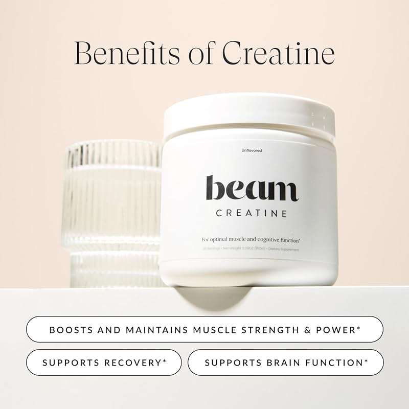BEAM Creatine Monohydrate Powder – 5g Micronized Creatine Monohydrate, Third Party Tested Creatine for Women & Men, Muscle Strength, Growth, Recovery & Cognitive Support, Unflavored, 30 Servings - Image 5