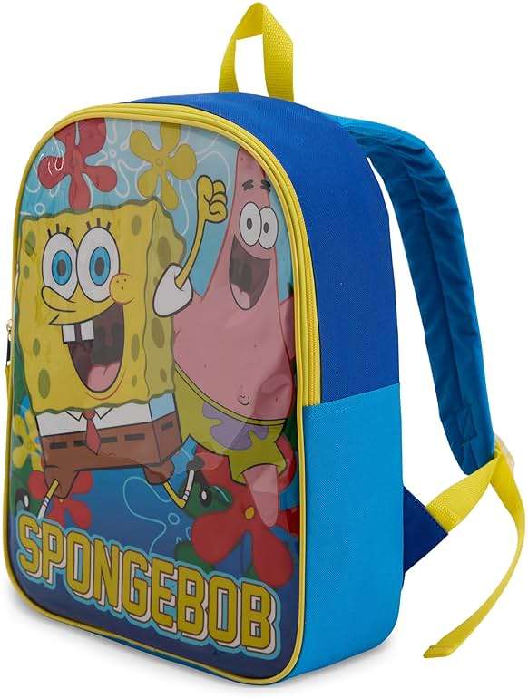 Nickelodeon Spongebob Squarepants Toddler Boy Backpack for Kids - Toddler Backpack with Padded Straps & Zip Compartment Little Kids - 15" - Image 3