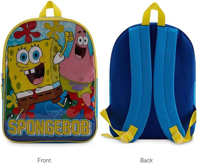 Nickelodeon Spongebob Squarepants Toddler Boy Backpack for Kids - Toddler Backpack with Padded Straps & Zip Compartment Little Kids - 15" - Image 7