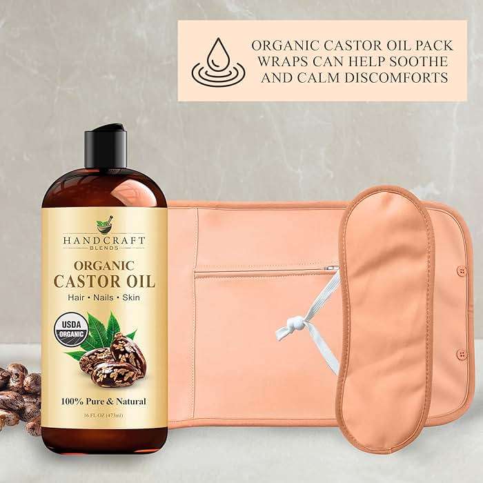 Handcraft Blends Castor Oil Pack Wrap | Organic Castor Oil 16 oz | Reusable Wraps | Durable Comfortable Pack Wraps | Adjustable Elastic Straps | Neck and Stomach - Image 6