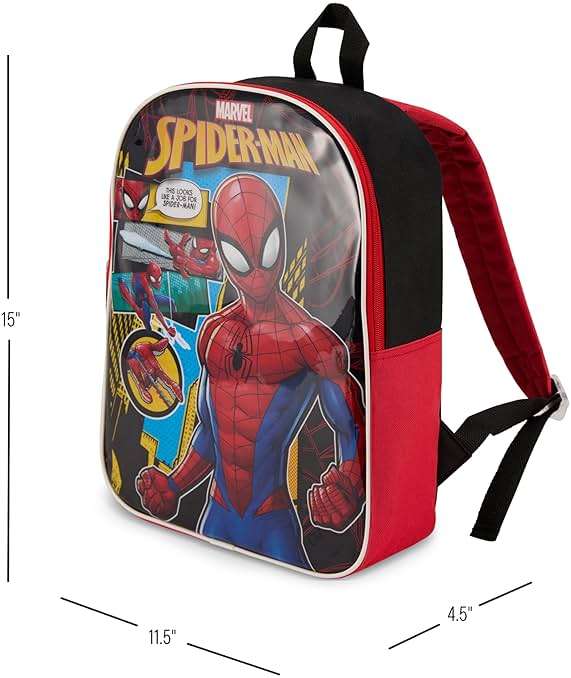 Marvel Spiderman Backpack for Boys & Toddlers - Miles Morales Bookbag for Kids Ages 3-7 - Spider Man Backpack with Padded Straps and Zip Compartment - Miles Morales Back Pack - 15" - Image 2