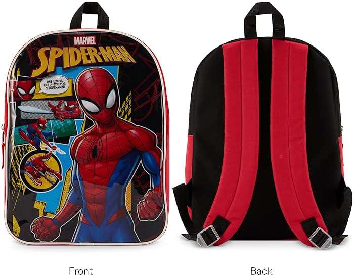 Marvel Spiderman Backpack for Boys & Toddlers - Miles Morales Bookbag for Kids Ages 3-7 - Spider Man Backpack with Padded Straps and Zip Compartment - Miles Morales Back Pack - 15" - Image 7