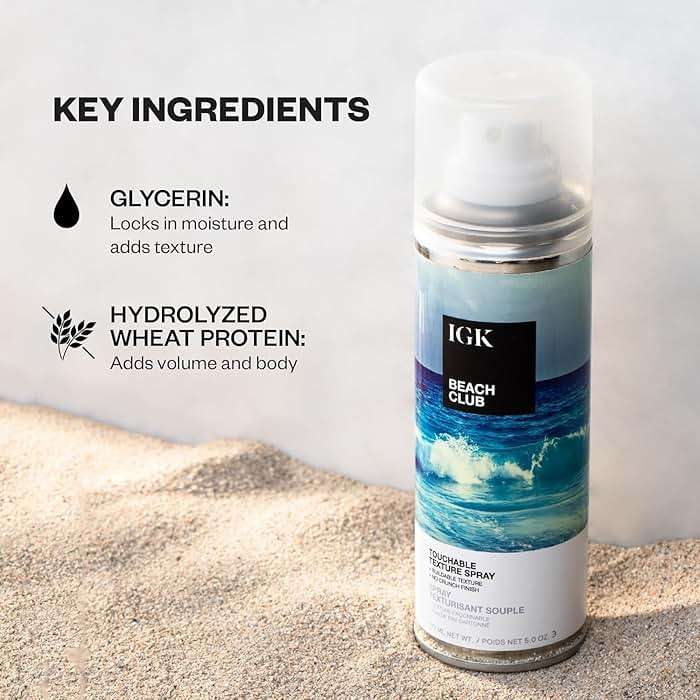 IGK BEACH CLUB Touchable Texture Spray | Hold + Volume + Lightweight | Vegan + Cruelty Free | 5.0 oz (Pack of 2) - Image 3