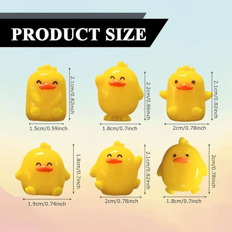QZTYTY 6PCS Cute Car Rearview Mirror Hanging Decor and Dashboard Decorations, Duck Ornament, Mini Ducks Car Dashboard Decors, Rear View Mirror Accessories Universal for Women Men - Image 2
