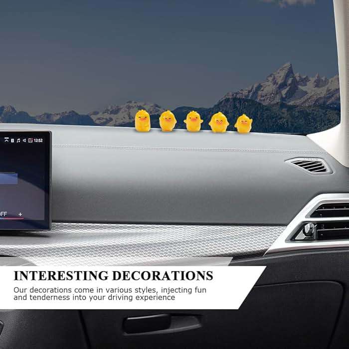 QZTYTY 6PCS Cute Car Rearview Mirror Hanging Decor and Dashboard Decorations, Duck Ornament, Mini Ducks Car Dashboard Decors, Rear View Mirror Accessories Universal for Women Men - Image 3