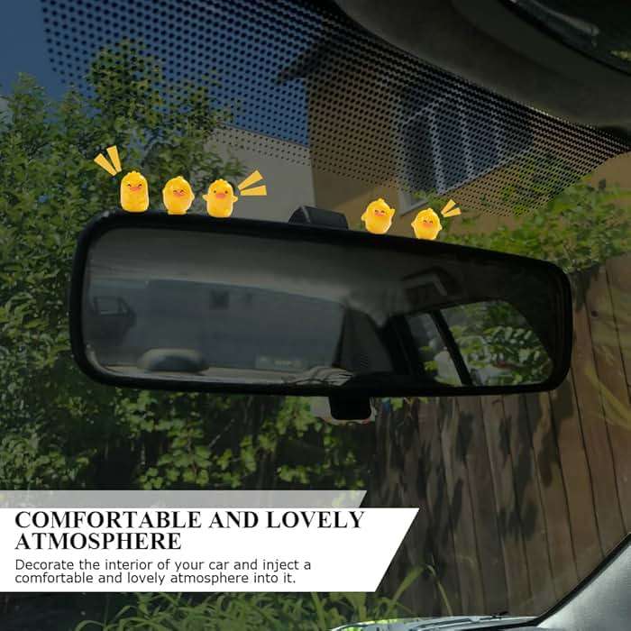 QZTYTY 6PCS Cute Car Rearview Mirror Hanging Decor and Dashboard Decorations, Duck Ornament, Mini Ducks Car Dashboard Decors, Rear View Mirror Accessories Universal for Women Men - Image 5