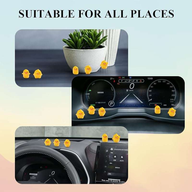 QZTYTY 6PCS Cute Car Rearview Mirror Hanging Decor and Dashboard Decorations, Duck Ornament, Mini Ducks Car Dashboard Decors, Rear View Mirror Accessories Universal for Women Men - Image 6