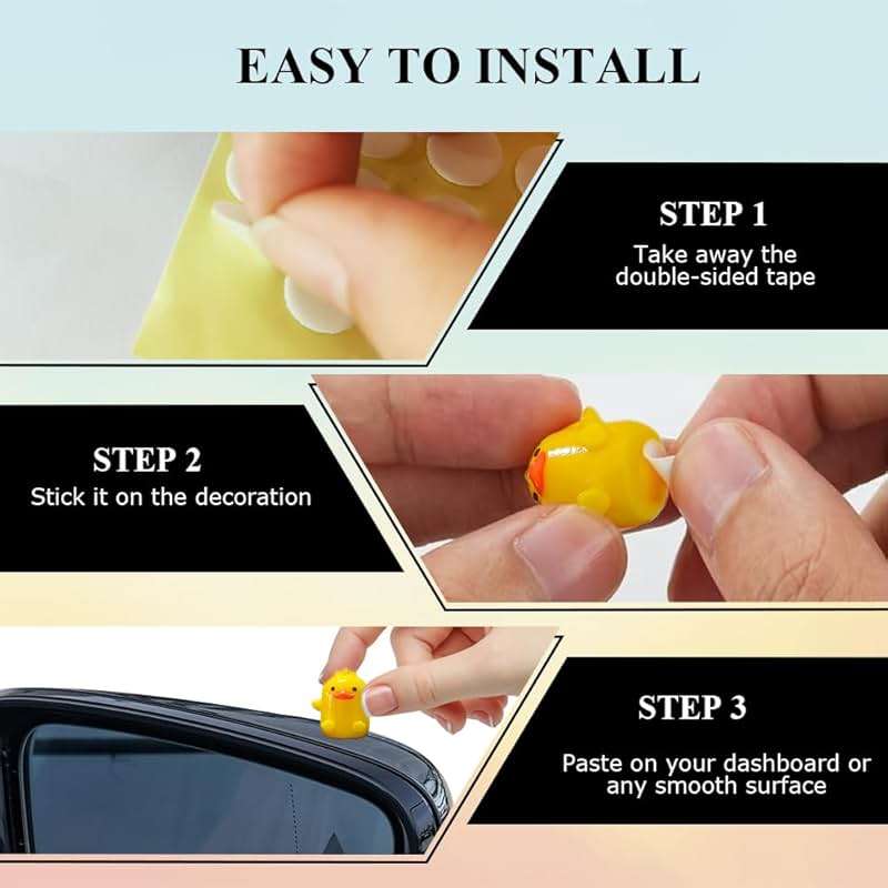 QZTYTY 6PCS Cute Car Rearview Mirror Hanging Decor and Dashboard Decorations, Duck Ornament, Mini Ducks Car Dashboard Decors, Rear View Mirror Accessories Universal for Women Men - Image 7