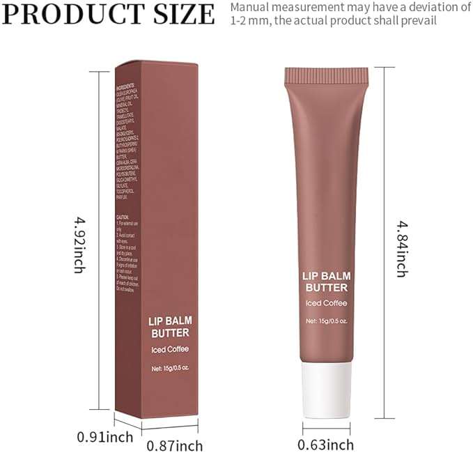 FYEBOO 4 Flavors Lip Glossy Butter Balm Lip Tint Hydrating Lip Gloss, Soothes & Softens Dry Lips High Shine Nude Color Nourishing Lip Care Finish (4 Color, 0.5 Oz) - Image 7