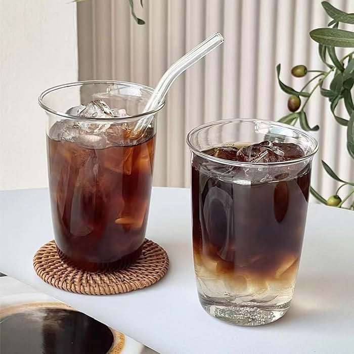Nagpew Drinking Glasses with Straws, 6 Piece, 16 Oz, Lead-free | Clear Water Glass Set, Highball Glass Cup Kitchen Glassware for Juice, Beverage, Cocktail, Ice Tea, Coffee, Soda - Image 6