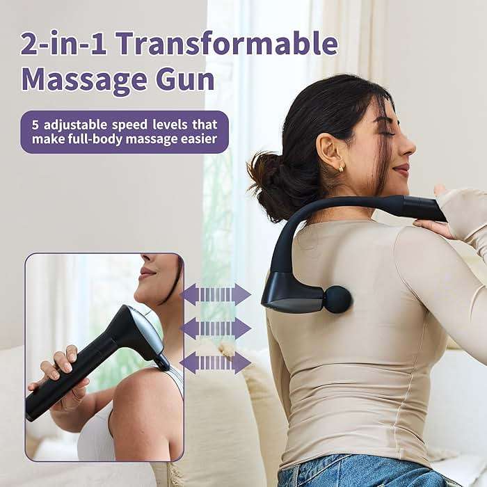 CAREKING 2-in-1 Detachable Muscle Massage Gun Deep Tissue with 20'' Extension Handle, Back and Neck Massager for Pain Relief, Handheld Massager for Shoulder Lower Back Leg Waist, FSA-HSA Eligible - Image 2