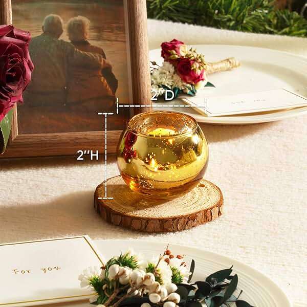 Homemory 36 Pcs Gold Votive Candle Holders, Round Mercury Glass Candle Holder, Tealight Candle Holders for Table Centerpieces, Baby Shower,Anniversary, Wedding, Home Decor, Halloween, Christmas - Image 2