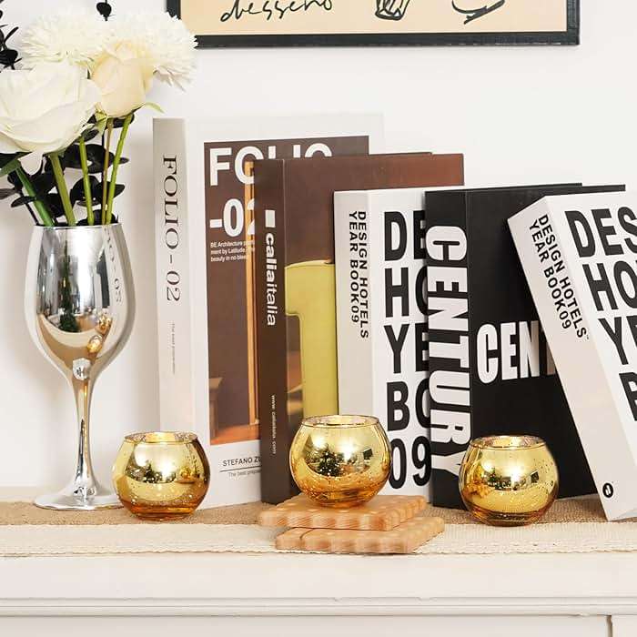 Homemory 36 Pcs Gold Votive Candle Holders, Round Mercury Glass Candle Holder, Tealight Candle Holders for Table Centerpieces, Baby Shower,Anniversary, Wedding, Home Decor, Halloween, Christmas - Image 5