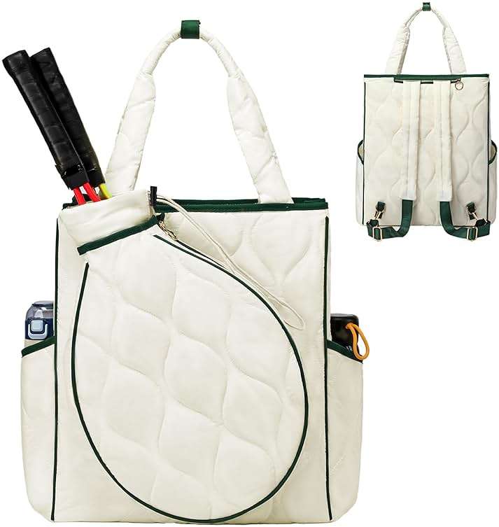 CCGTIOR 2-in-1 Tennis Tote Bag & Tennis Racket Backpack – Extra-Large Quilted Pickleball Racquet Bags, Water-Resistant & Lightweight for Men & Women - Image 1