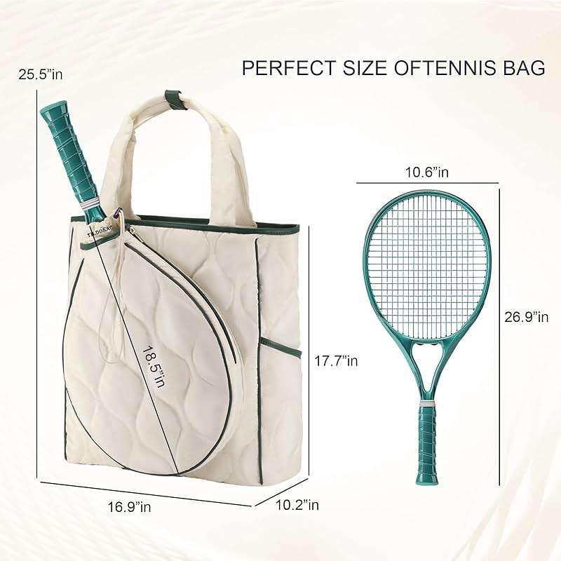 CCGTIOR 2-in-1 Tennis Tote Bag & Tennis Racket Backpack – Extra-Large Quilted Pickleball Racquet Bags, Water-Resistant & Lightweight for Men & Women - Image 7