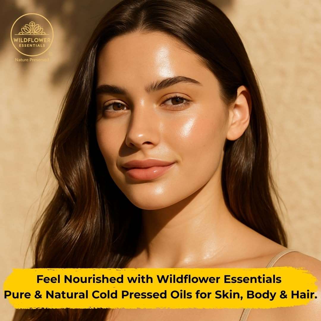 WILDFLOWER ESSENTIALS Camellia Oil (Camellia kissi) 100% Natural Cold Pressed Carrier Oil For Face, Hair, Skin, Body | with Dispensing Pump 1.69 Fl Oz (50ml) - Image 3