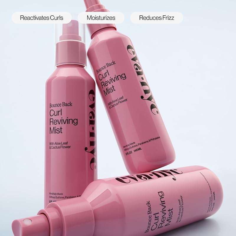 Eva NYC Lightweight Curl Reviving Mist - Anti-Frizz, Hydrate + Define Curls - Non-Sticky Dewy Spray to Revive Fallen Strands with Aloe Leaf + Cactus Flower - Sulfate Free - Melon Scent - 5 fl oz - Image 4