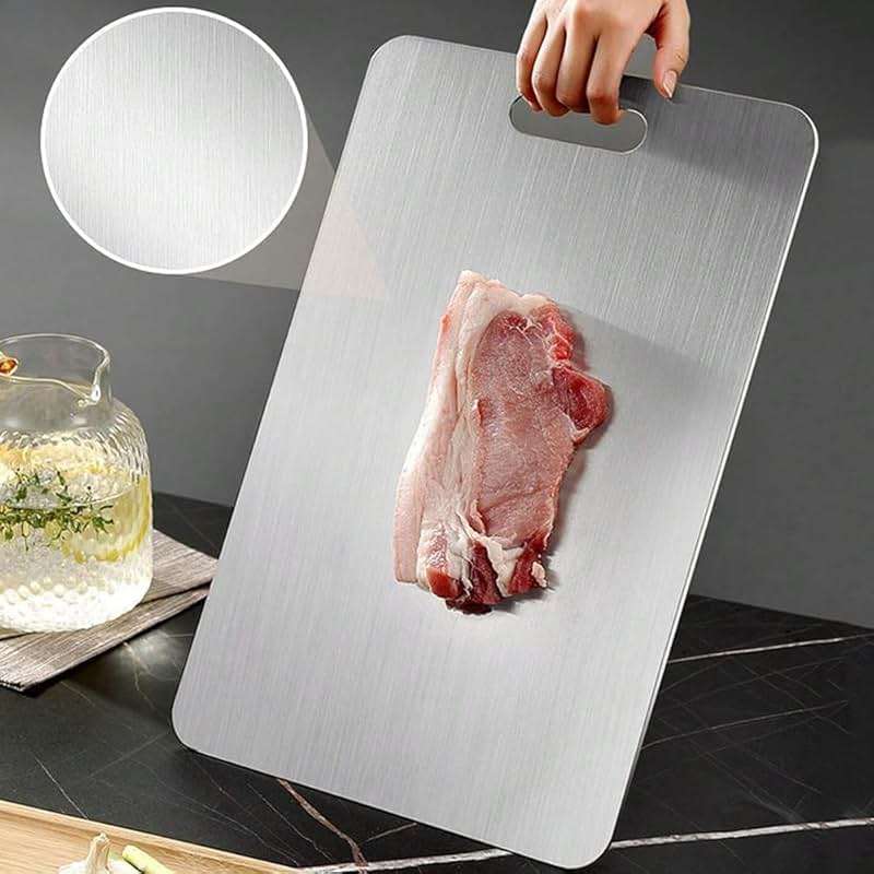 Titanium Cutting Board - 2025 New Upgrade 100% Pure Titanium Cutting Boards For Kitchen, 1 Pack Double-sided food-grade Cutting Board For Cutting Meats, Fruits And Vegetables (12"L x 9"W) - Image 2