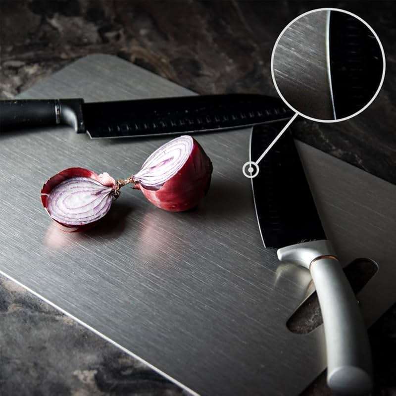 Titanium Cutting Board - 2025 New Upgrade 100% Pure Titanium Cutting Boards For Kitchen, 1 Pack Double-sided food-grade Cutting Board For Cutting Meats, Fruits And Vegetables (12"L x 9"W) - Image 7