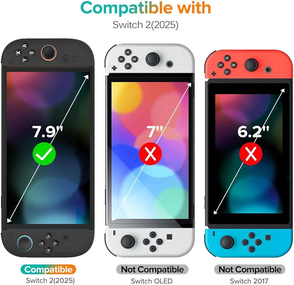 ivoler 4-Pack Tempered Glass Screen Protector Designed for Nintendo Switch 2 2025 [Easy Alignment Frame] 30s Installation, 9H Hardness Transparent HD Clear, Anti-Scratch Updated Version 7.9'' - Image 2