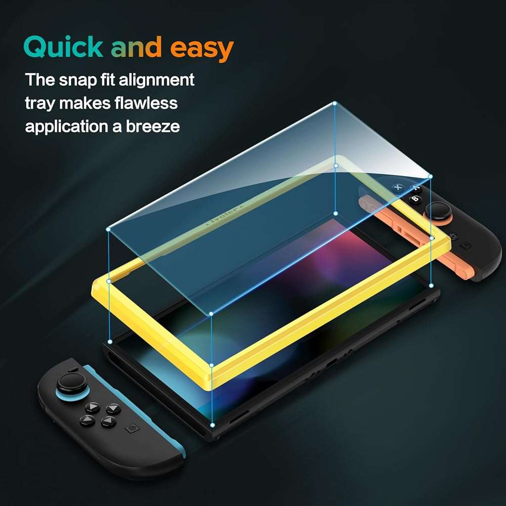ivoler 4-Pack Tempered Glass Screen Protector Designed for Nintendo Switch 2 2025 [Easy Alignment Frame] 30s Installation, 9H Hardness Transparent HD Clear, Anti-Scratch Updated Version 7.9'' - Image 3