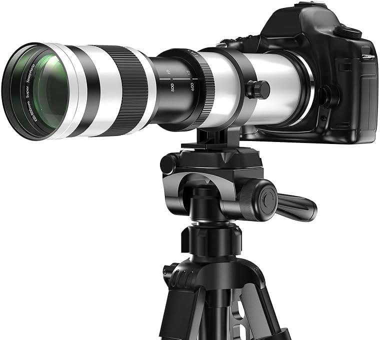Lightdow RF 420-800mm F8.3 Telephoto Zoom Lens - MF for Canon EOS R6 Mark II/R5 Mark II/R5/R3/R7/R8/R10/RP/R6/R50/R1/R5 C/R50 V/R100/R/Ra - Manual Focus Mirrorless Cameras Lens(RF Mount,White) - Image 1