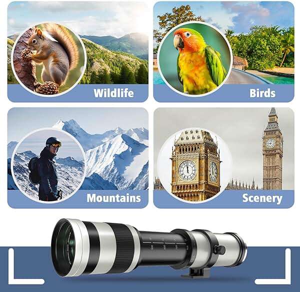 Lightdow RF 420-800mm F8.3 Telephoto Zoom Lens - MF for Canon EOS R6 Mark II/R5 Mark II/R5/R3/R7/R8/R10/RP/R6/R50/R1/R5 C/R50 V/R100/R/Ra - Manual Focus Mirrorless Cameras Lens(RF Mount,White) - Image 7