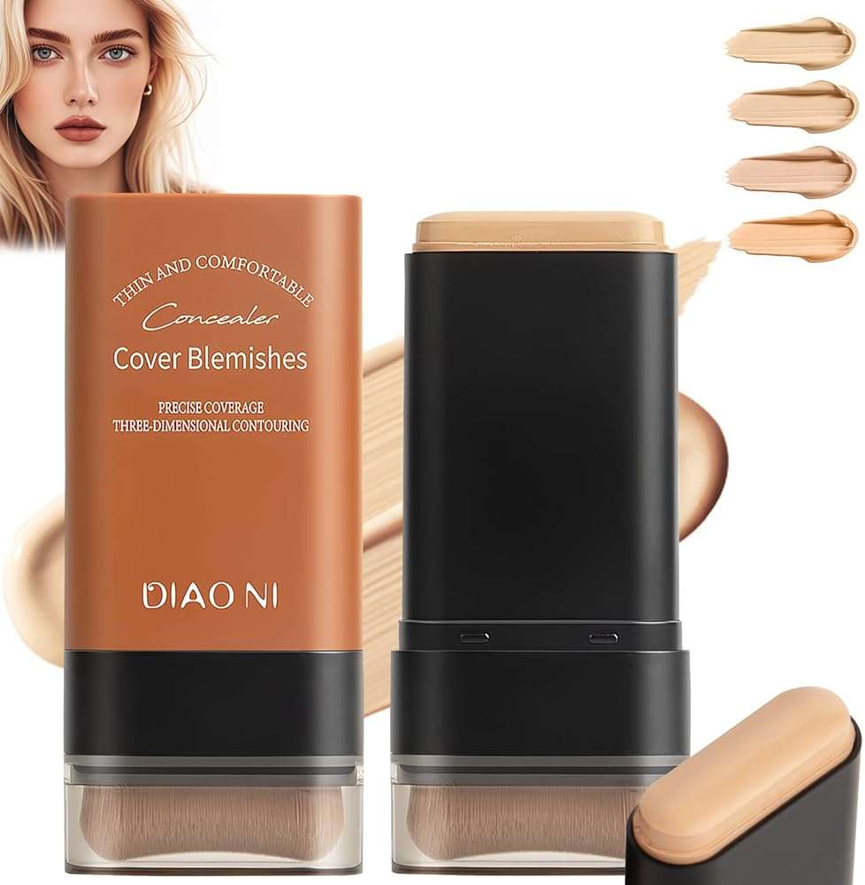Flawless Eraser Foundation Stick,Korean Hydrating Lightweight Foundation Stick with Brush,Multi-Use Foundation Stick Makeup, Waterproof Thin and Cover Blemishes for All Skin Types (natural, 02) - Image 1