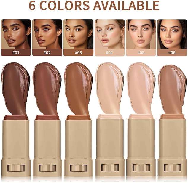 Skin Tint & Contour Stick - Hydrating Serum-Infused Tinted Beauty Balm Foundation Stick, Buildable Coverage for a Natural, Fresh Finish, Quick Application for All Skin and Daily Use - Image 4