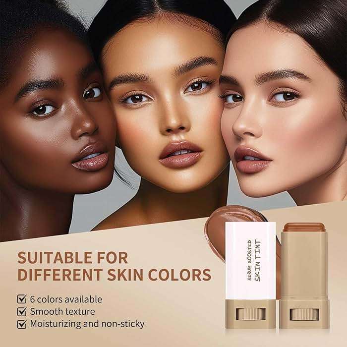 Skin Tint & Contour Stick - Hydrating Serum-Infused Tinted Beauty Balm Foundation Stick, Buildable Coverage for a Natural, Fresh Finish, Quick Application for All Skin and Daily Use - Image 8