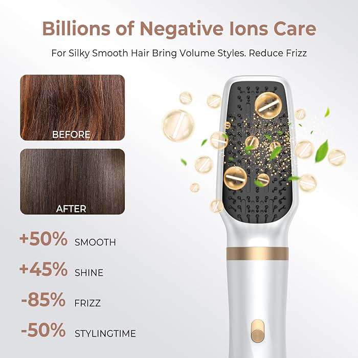 5 in 1 Hair Dryer Brush Set, Blow Dryer Brush with Air Style Wrap Hair Styler, Negative Ionic Magic Style Set, Detachable Air Curler for Volumizer,Straightener,Drying - Image 5