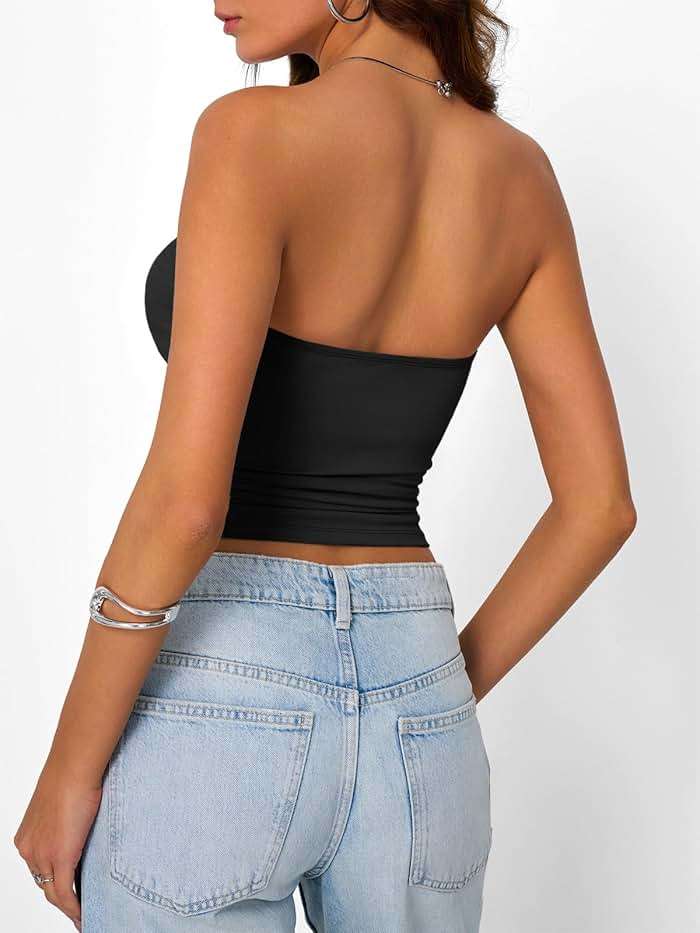 Trendy Queen Women's Strapless Bandeau Crop Top - Image 5