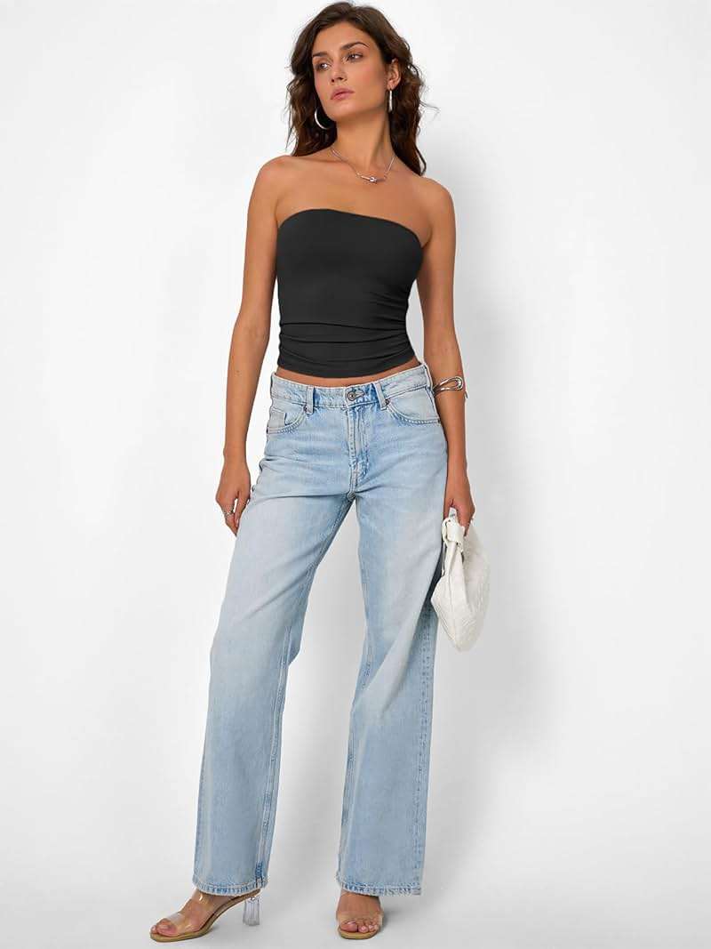 Trendy Queen Women's Strapless Bandeau Crop Top - Image 6