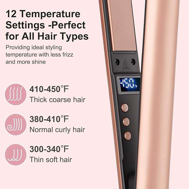 Mini Flat Iron, Ceramic Mini Hair Straightener for Short Hair, Curls Bangs, Small Flat Irons Dual Voltage for Travel, Shinier & Smooth - Image 3