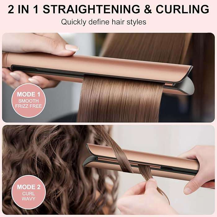 Mini Flat Iron, Ceramic Mini Hair Straightener for Short Hair, Curls Bangs, Small Flat Irons Dual Voltage for Travel, Shinier & Smooth - Image 5