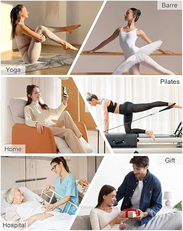 Yawlsow Pilates Socks with Grips for Women Yoga Ruffle Grippy Non Slip Long Slouchy Scrunch Socks for Barre Workout Hospital - Image 6