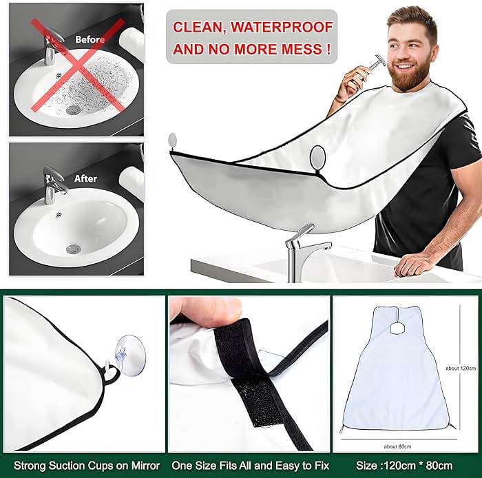 Shaving Kit for Men, Including Eucalyptus & Mint Pre-Shave Oil, After Shave Balm, 2 Packs Shaving Soap, Shaving Brush and Bowl, Beard Bib, Unique Gift for Men Stocking Stuffers - Image 7