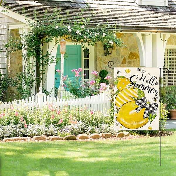 AVOIN colorlife Hello Summer Garden Flag 12x18 Inch Double Sided Outside, Lemon Bee Rustic Seasonal Yard Outdoor Flag - Image 4