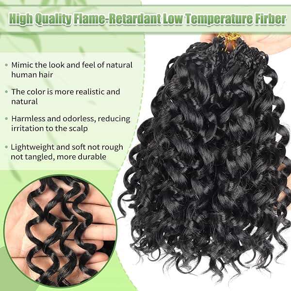 Gogo Curl Crochet Hair 8 Packs Ocean Wave Crochet Hair Pre Looped Deep Twist Goddess Box Braids Curly Water Wave Synthetic Braiding Hair For Black Women (#1B, 10 Inch (Pack of 8)) - Image 4
