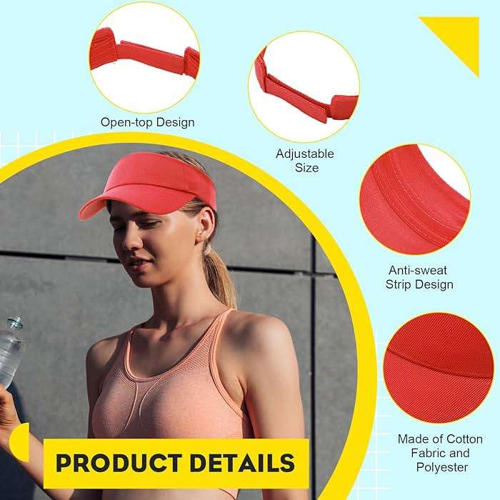 Silkfly 50 Pack Sun Visor Caps Adjustable Sports Athletic Cap UV Protection Sun Visor Hat Men Women Tennis - Image 5