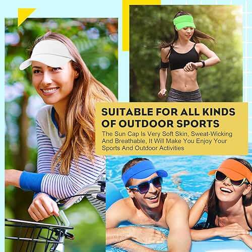 Silkfly 50 Pack Sun Visor Caps Adjustable Sports Athletic Cap UV Protection Sun Visor Hat Men Women Tennis - Image 6