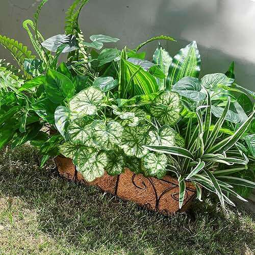 Starttag Artificial Greenery Plants Fake Plastic Leaves with Stems UV Resistant Large Bunches Outside Faux Plants Bushes for Outdoor Patio Garden Front Porch Yard Decor (Green) - Image 2