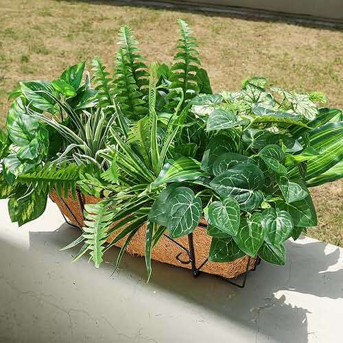 Starttag Artificial Greenery Plants Fake Plastic Leaves with Stems UV Resistant Large Bunches Outside Faux Plants Bushes for Outdoor Patio Garden Front Porch Yard Decor (Green) - Image 8