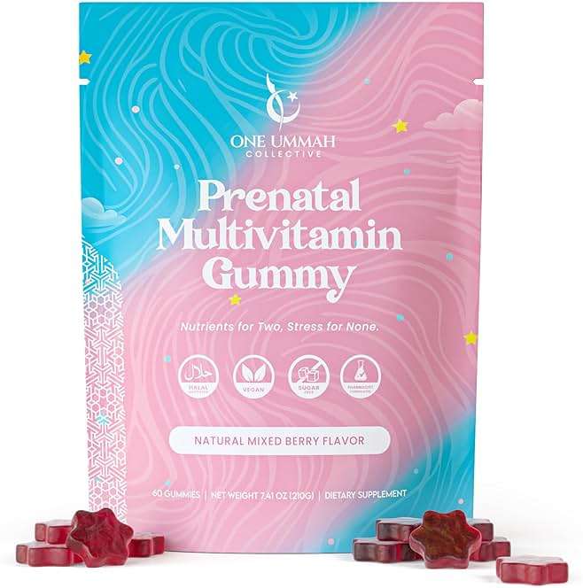 Halal Certified Prenatal Gummies - Essential Vitamins with Folate, DHA/EPA Omega-3, Biotin, & Zinc for Baby’s Development & Mom’s Wellness - Easy Digestion & High Absorption - Tasty Gummy Supplement - Image 1