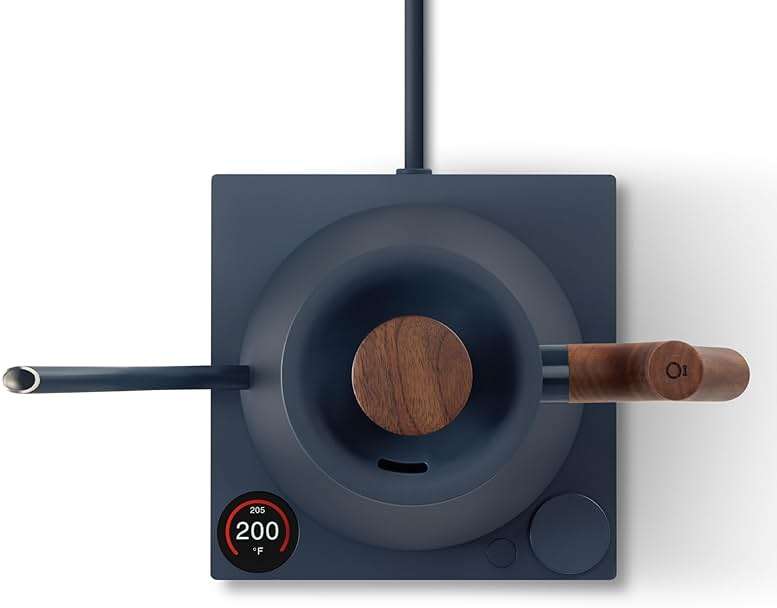 Fellow Stagg EKG Pro Electric Gooseneck Kettle - Pour-Over Coffee and Tea, Quick Heating, Precise Temperature Control, Scheduling, Built-in Brew Timer, Stone Blue with Walnut Wood Handle, 0.9 Liter - Image 4